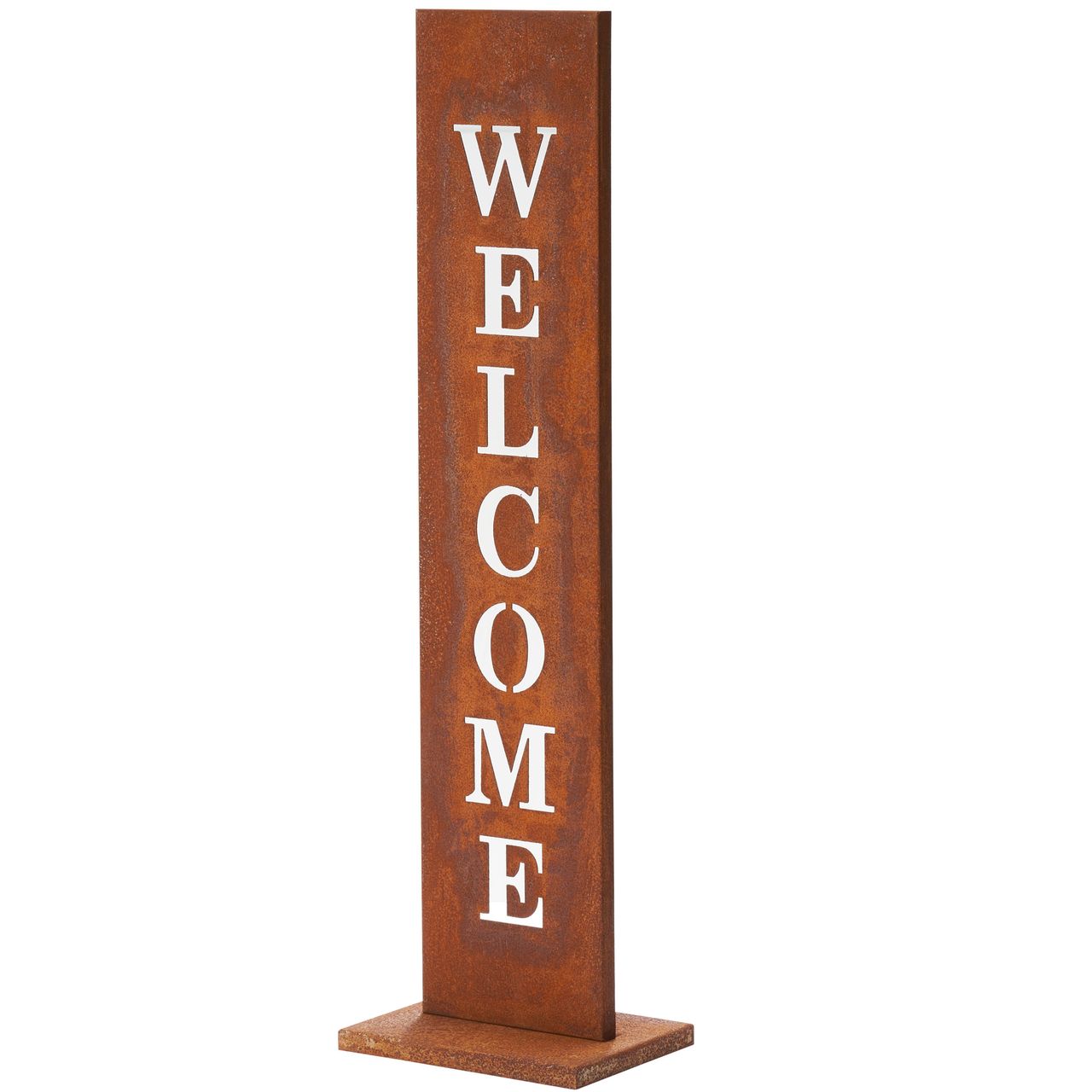 Weles Amare Standschild Welcome 20 x 15 x 72 cm, rostfarben