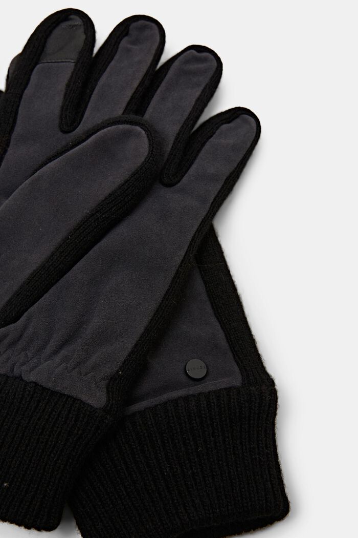 Handschuhe aus Rauleder und Wolle