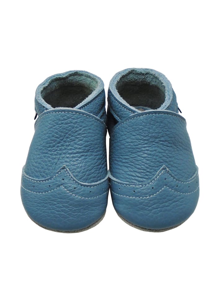 Yalion Leder-Krabbelschuhe in blue günstig kaufen