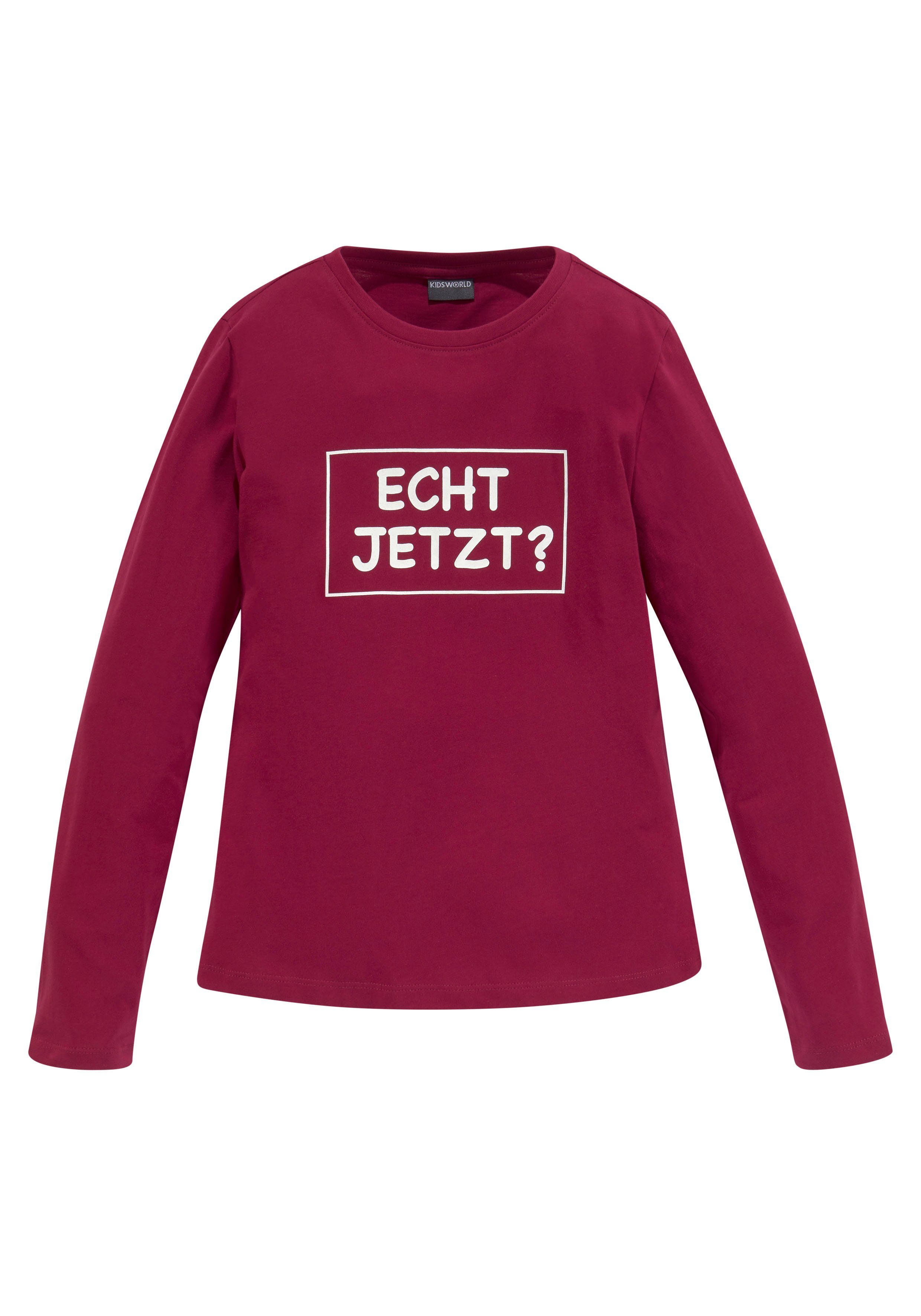 KIDSWORLD Langarmshirt ECHT JETZT? Druck