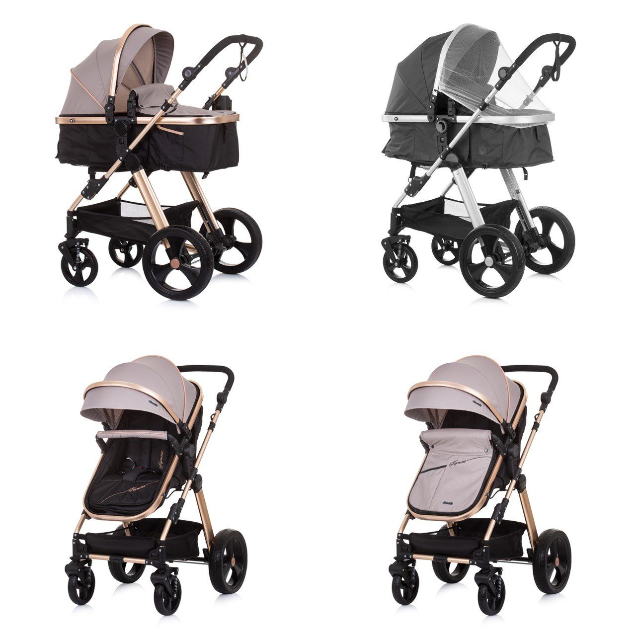 Chipolino Kombi-Kinderwagen Kombikinderwagen Havana 2 in 1, faltbar Tragetasche Sportsitz bis 22 kg