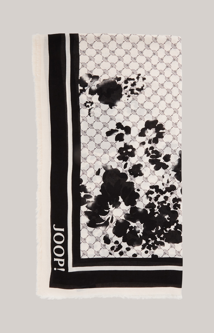 Cornflower-Schal in Schwarz/Ecru