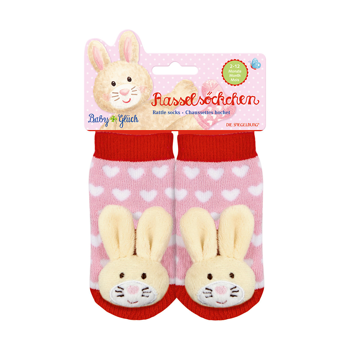 Rasselsöckchen Häschen BabyGlück, one size (2-12 Monate)
