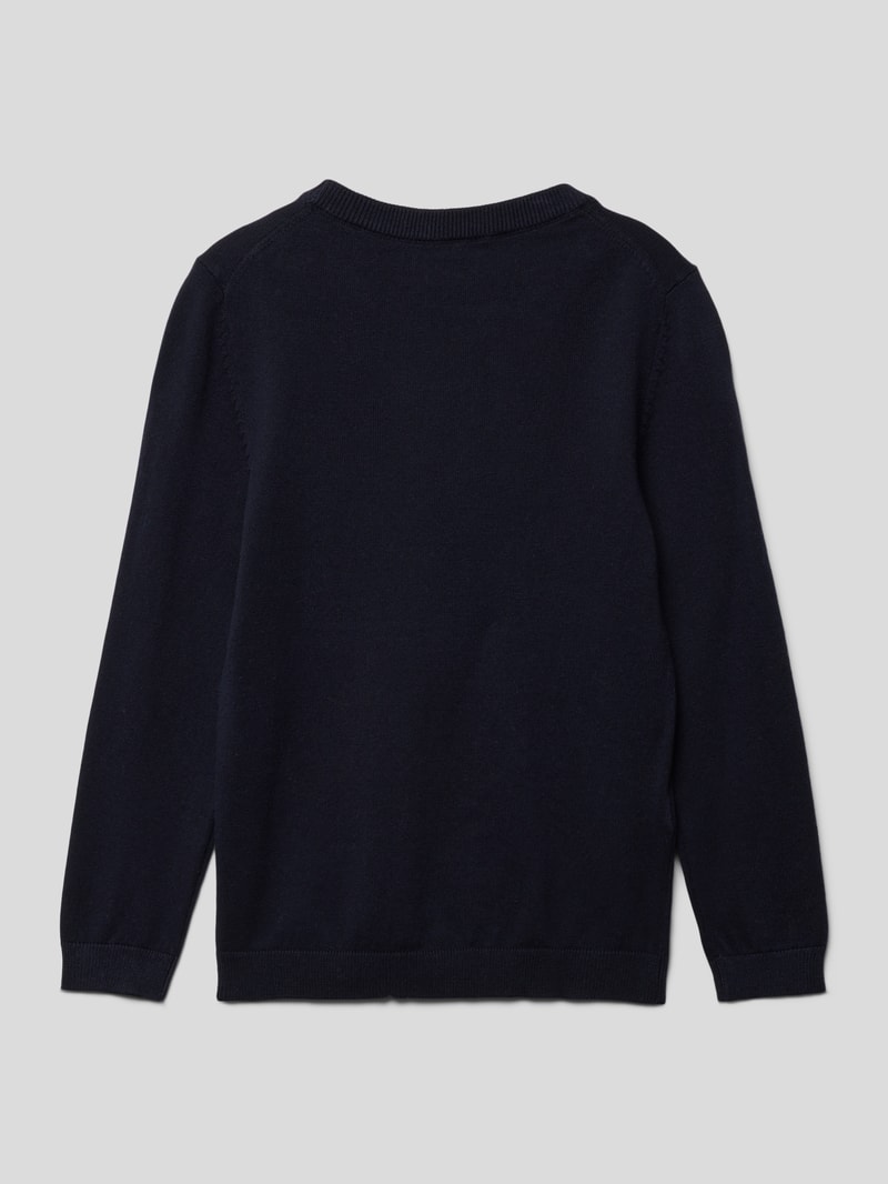 Strickpullover mit Rundhalsausschnitt Modell 'hugo' in marineblau
