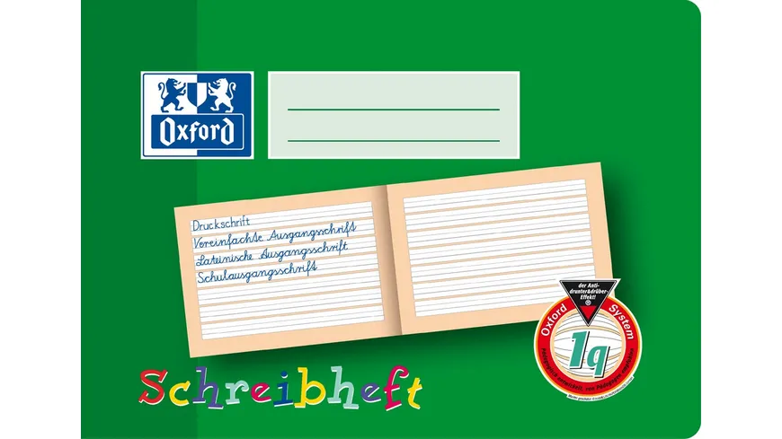 Oxford Schreiblernheft A5 Lineatur 1Q quer 16 Blatt