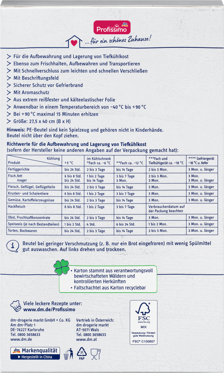 Gefrierbeutel 5 l mit Schnellverschluss, 6 St