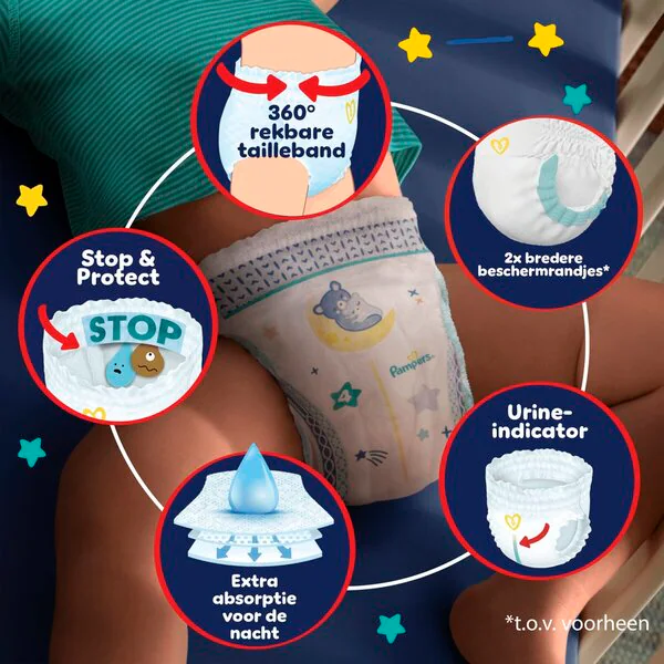 Pampers Night Pants pelenkanadrág 5-ös méret (11-17 kg), 76 darab