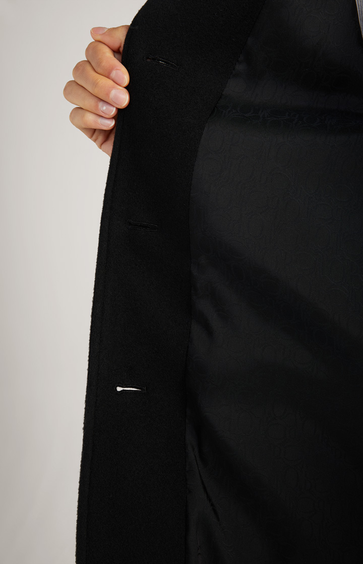 Wool-Mix-Mantel in Schwarz
