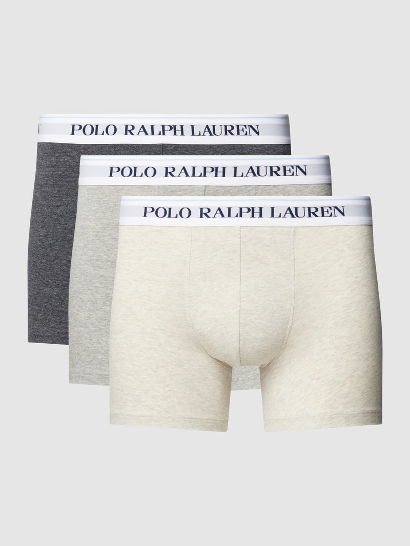 Boxershorts mit elastischem Logo-Bund im 3er-Pack in mittelgrau meliert