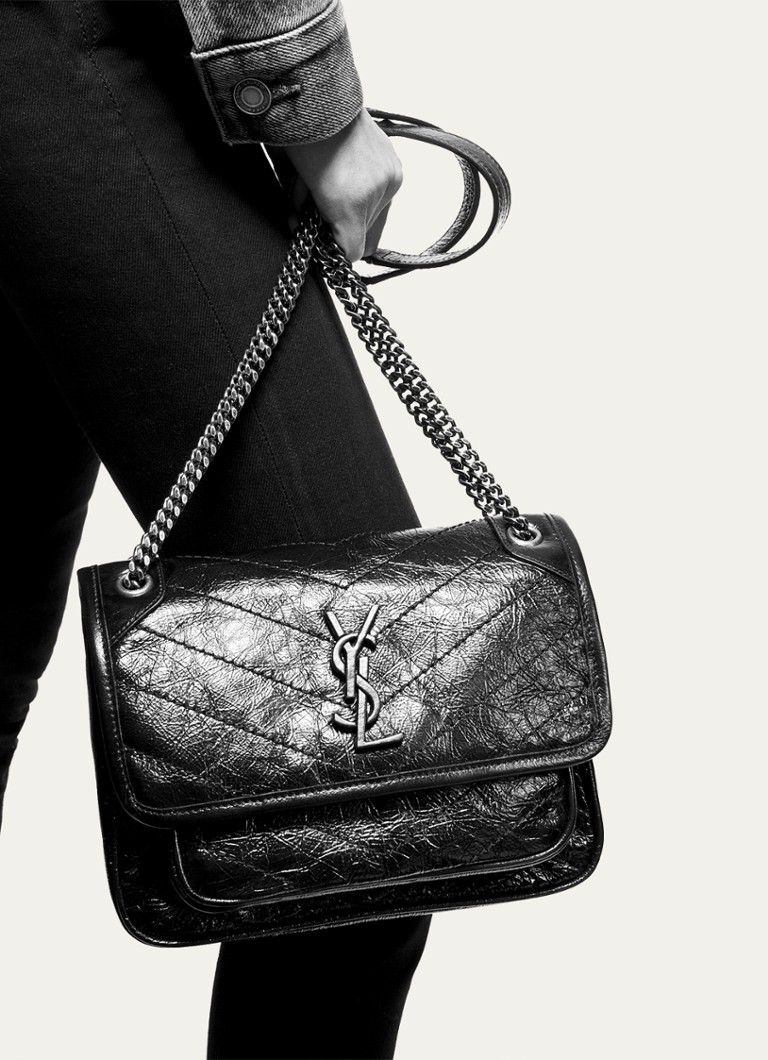 Τσάντα ώμου Saint Laurent Niki από δέρμα μοσχαριού