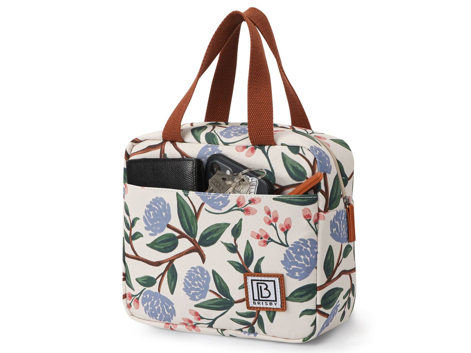 Brisby Blumen Weiß 4 Liter Kühltasche