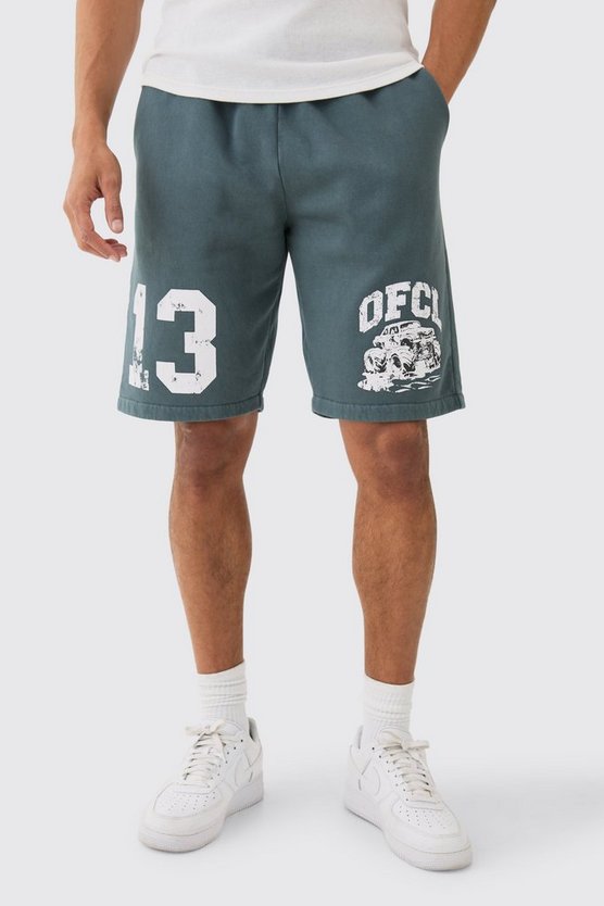 Lockere Official Shorts mit Acid-Waschung