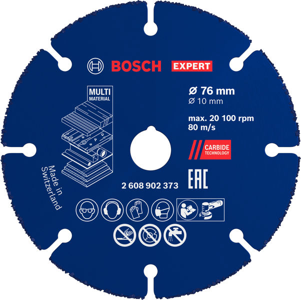 Bosch Blauw Accessoires 2608902373 EXPERT Doorslijpschijf hardmetaal Multi Wheel 76 x 1 x 10 mm