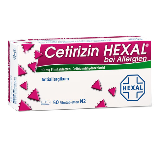 CETIRIZIN HEXAL Filmtabletten bei Allergien  50 St  Filmtabletten