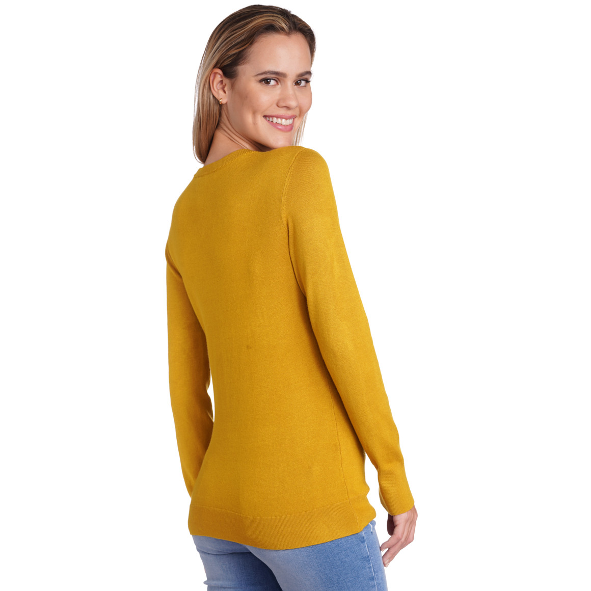 Damen Feinstrickpullover mit V-Ausschnitt