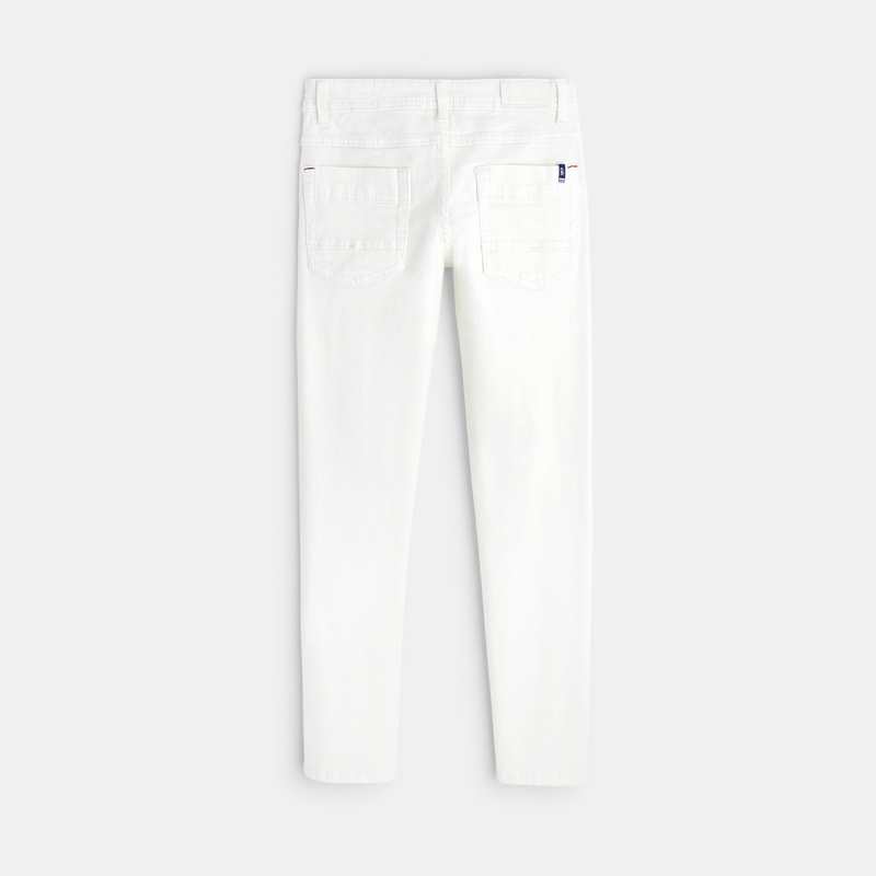 Pantalon slim en toile uni blanc garçon
