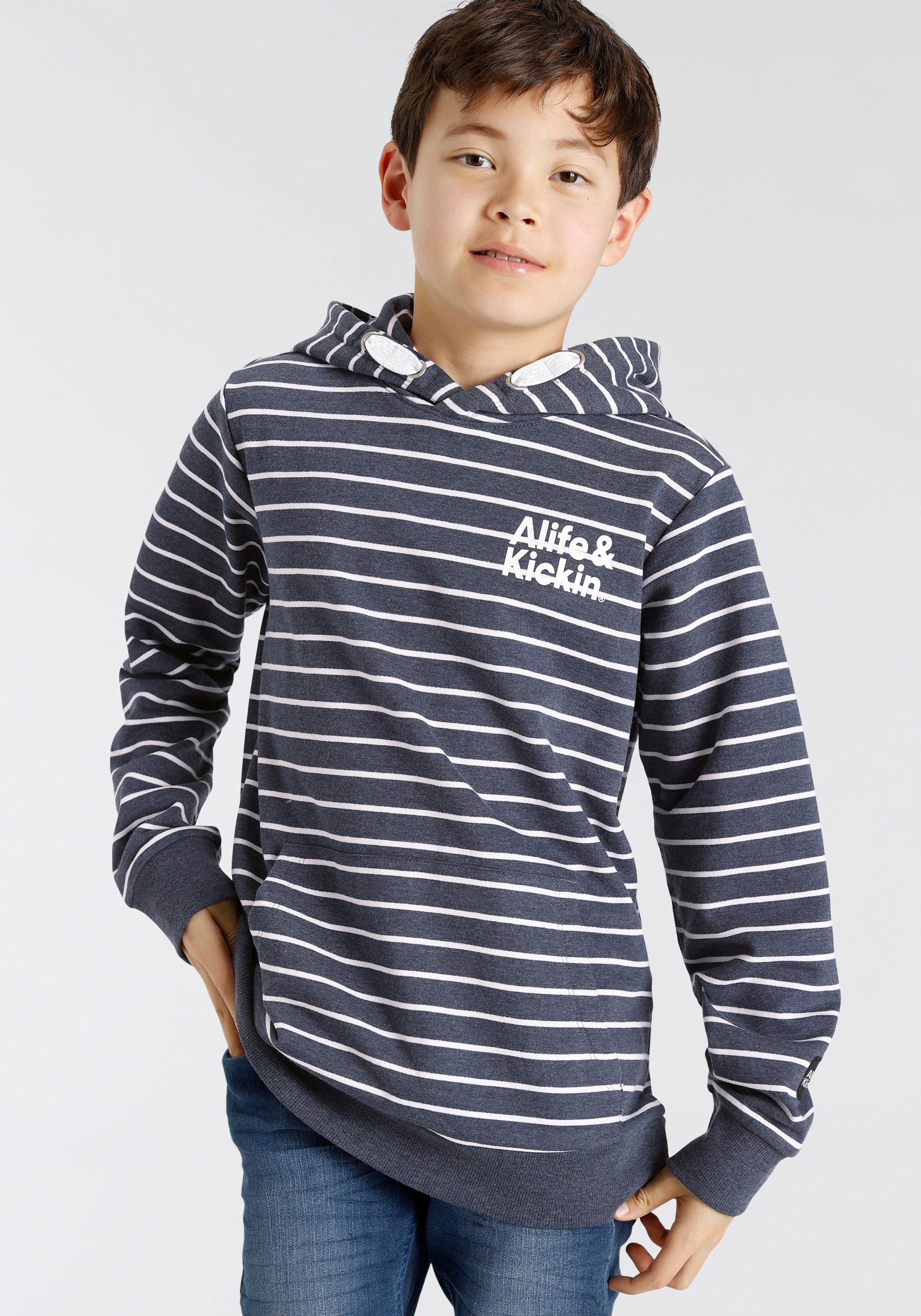 Alife & Kickin Kapuzensweatshirt Ringel in melierter Qualität und garngefärbten Ringel