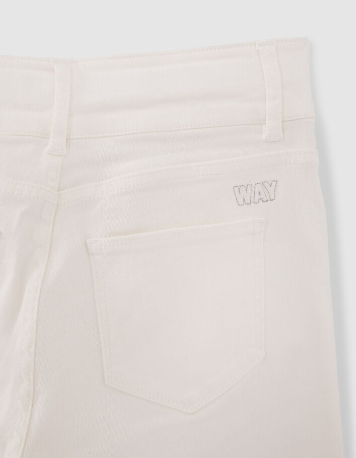 Jean MOM blanc maxi volume fille