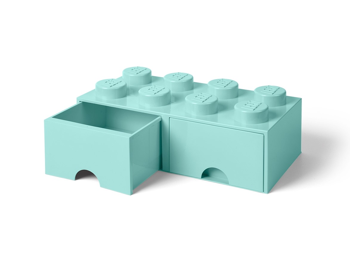 Stein mit 8 Noppen und Schubfächern in Aquamarinblau 5006182