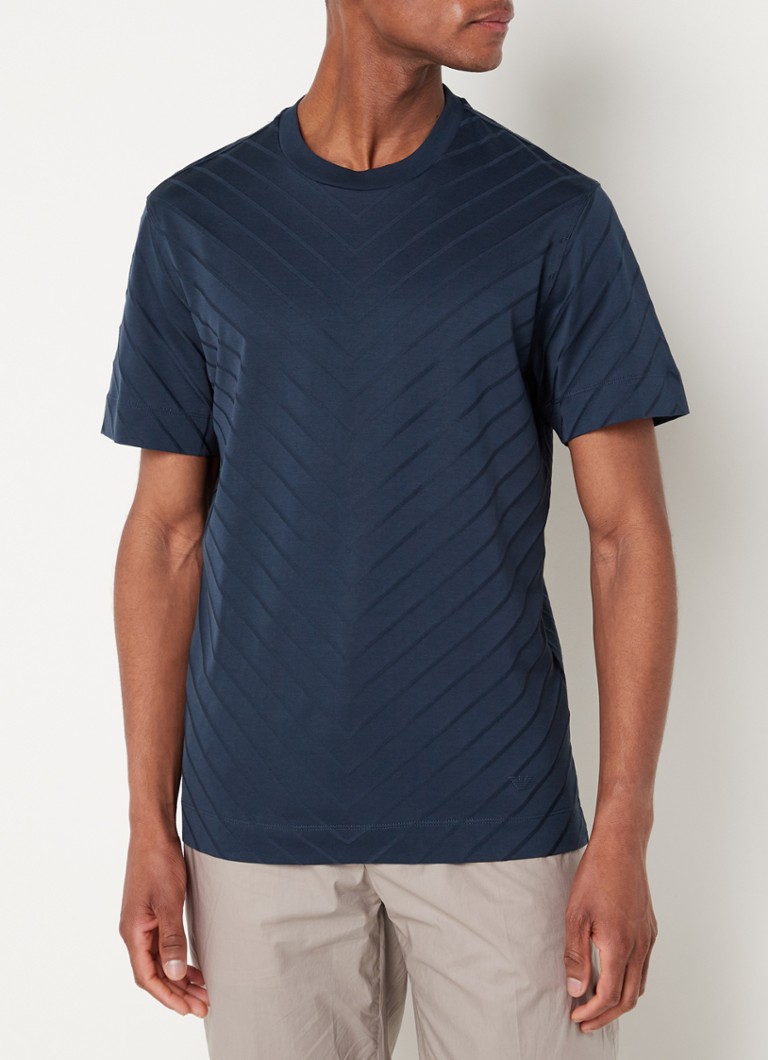 Emporio Armani  T-shirt met streepprint en stretch