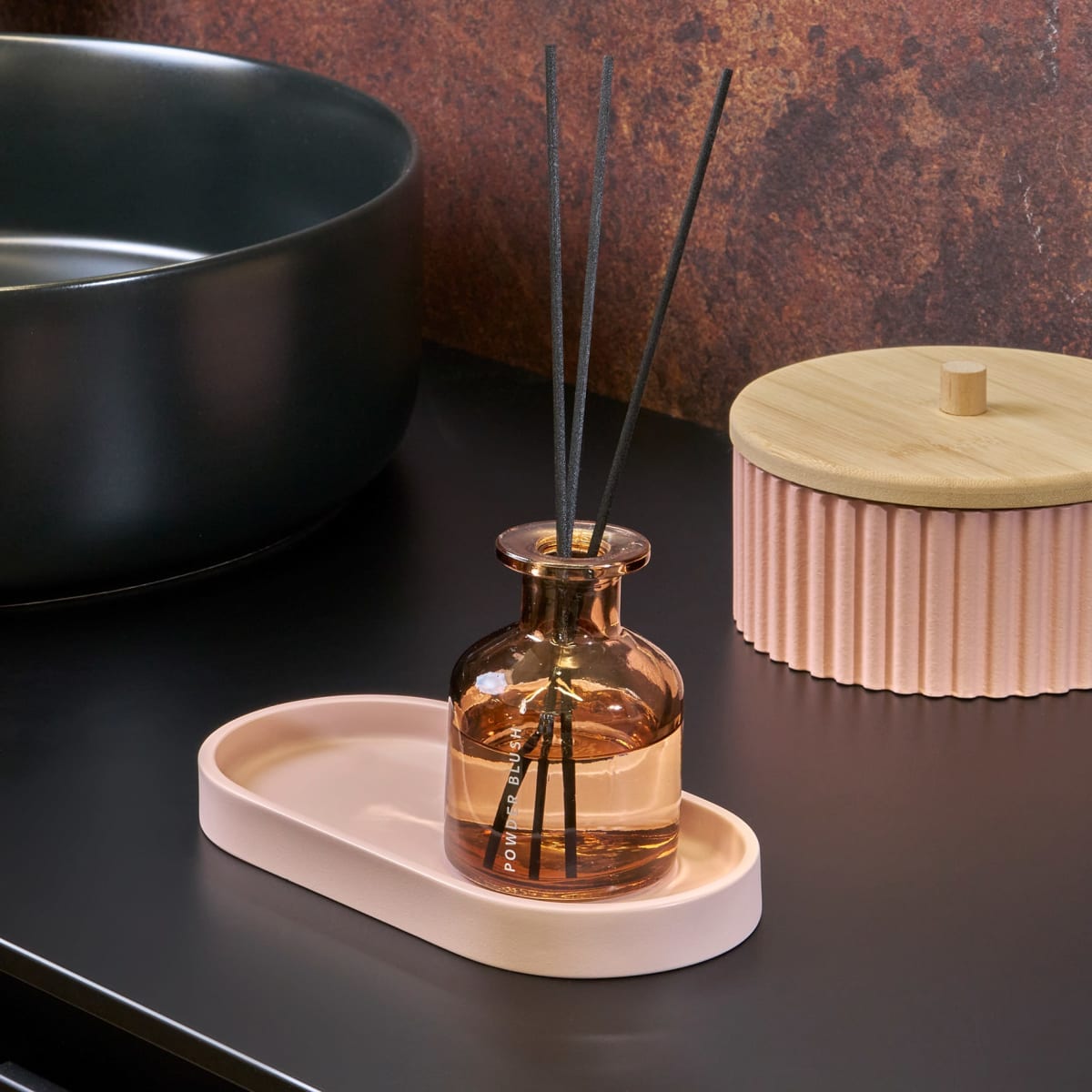 Duftstäbchen Raumduft im Glas, altrosa/Duft: Powder Blush, 1 St