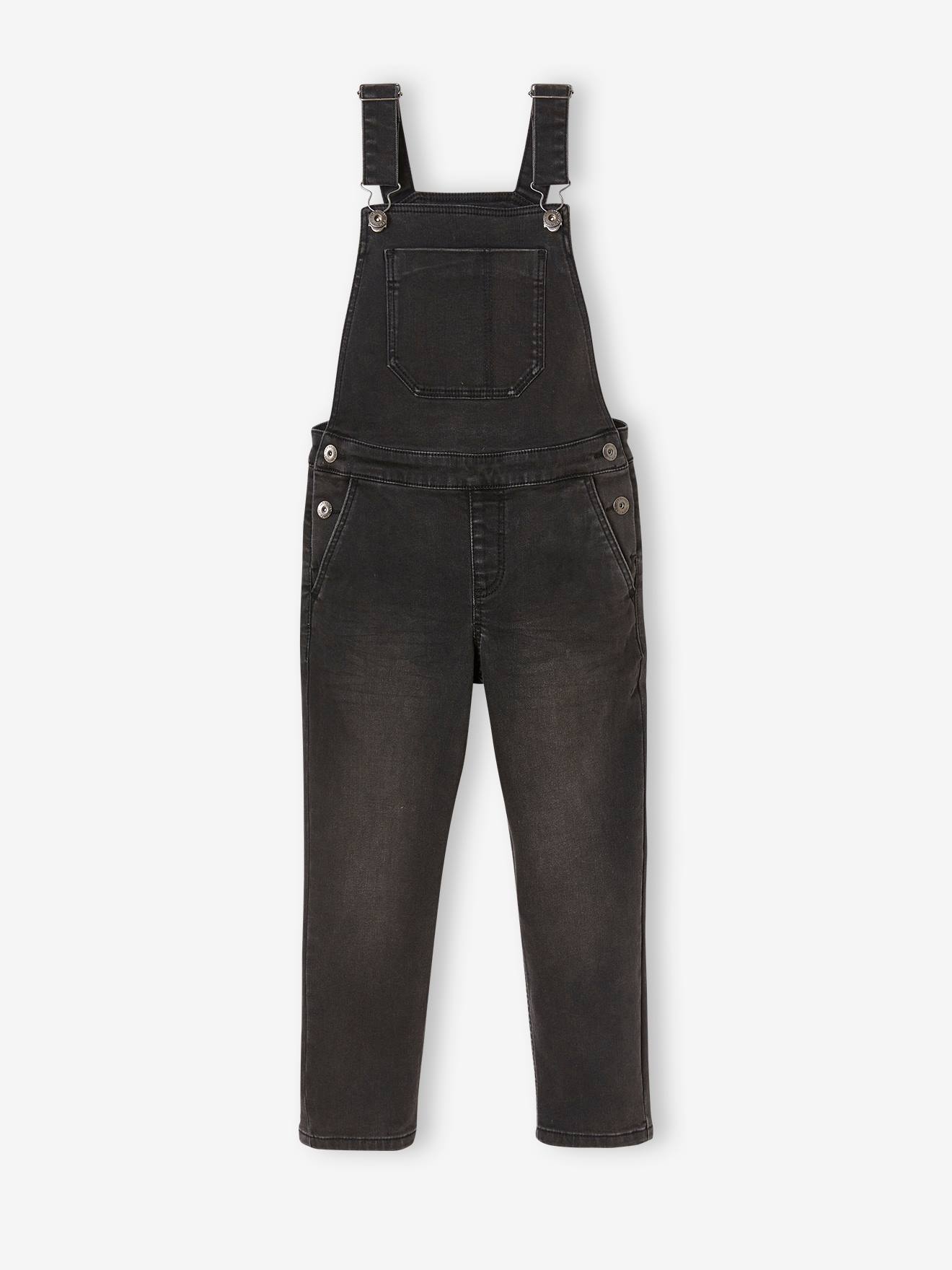 Salopette en jean garçon denim black