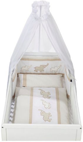 BMG Möbel Babyzimmer-Komplettset Luis, (Set, 11-St., Babybett inkl. Lattenrost und Matratze, Wickelkommode etc), Bett + Wickelkommode + 2-trg. Schrank + Standregal etc.
