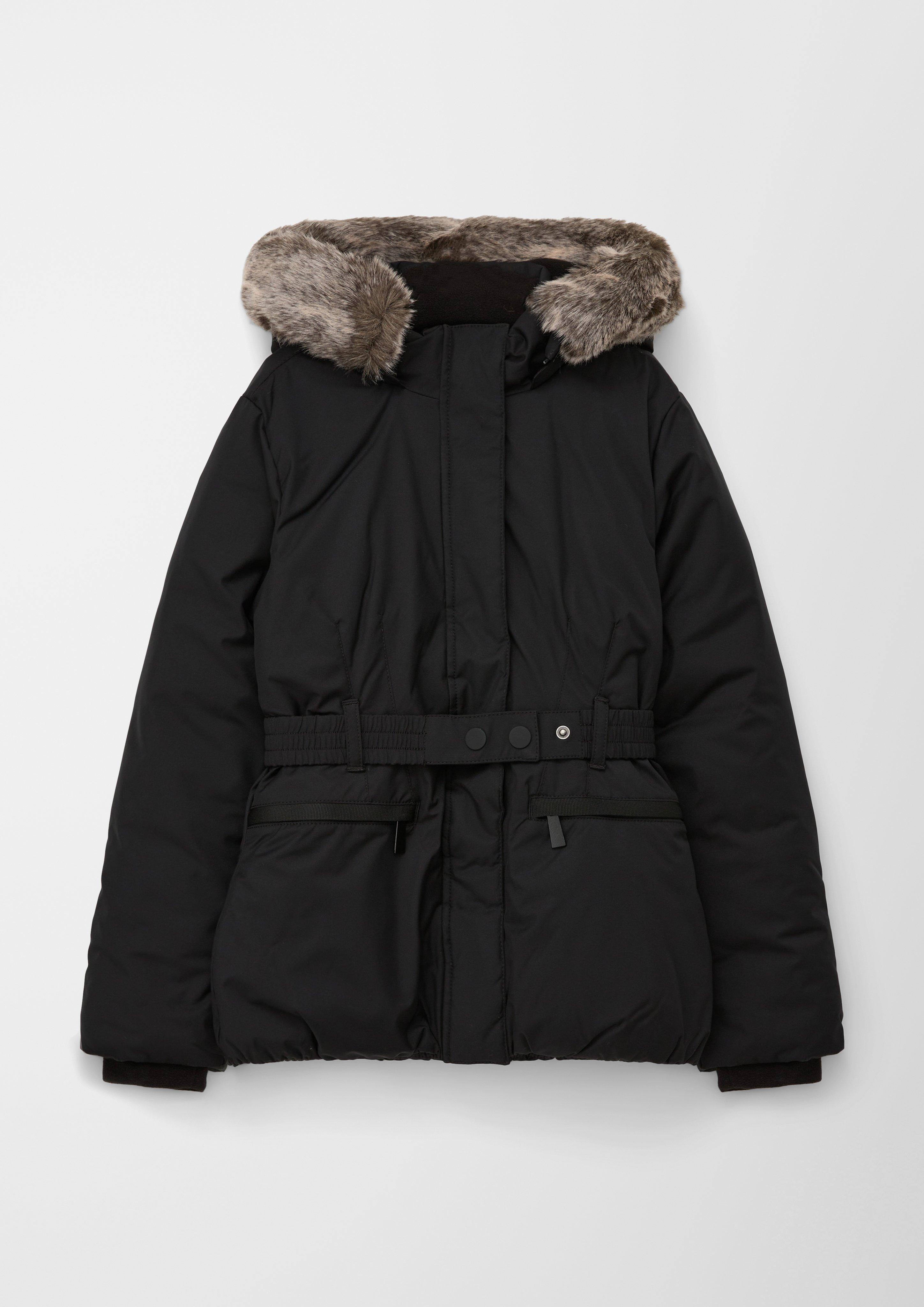 Jacke mit abnehmbarer Kapuze und Kunstfellblende  2116839-9999