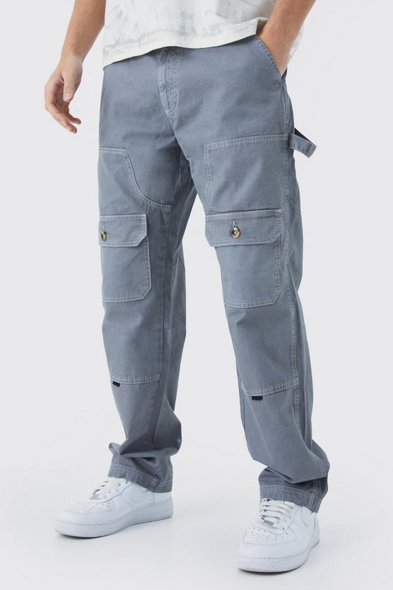 Lockere Cargo-Hose mit Kontrast-Naht