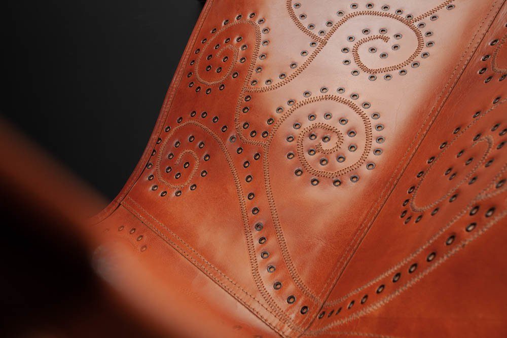 riess-ambiente Sessel BUTTERFLY hellbraun, mit Echtlederbezug