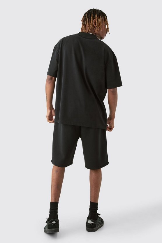 Tall lockere Shorts mit Graffiti-Print