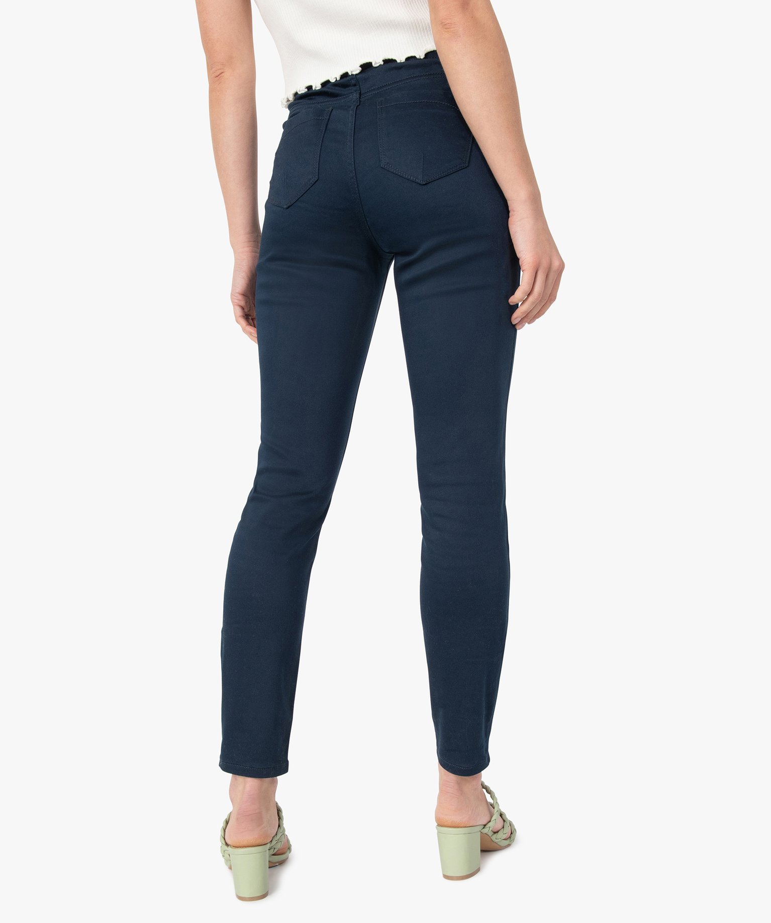 Pantalon femme coupe slim - Longueur L26 marine | GEMO