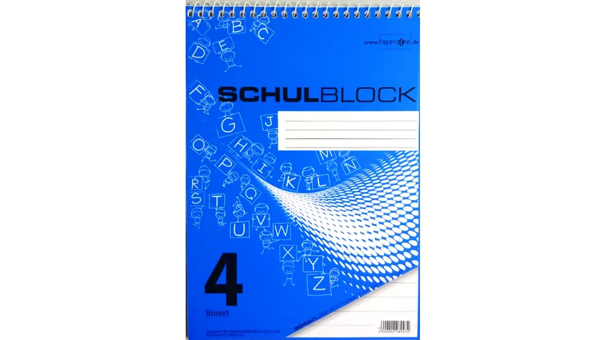 PAPERZONE Spiralschulblock A5 Lineatur 4 50 Blatt