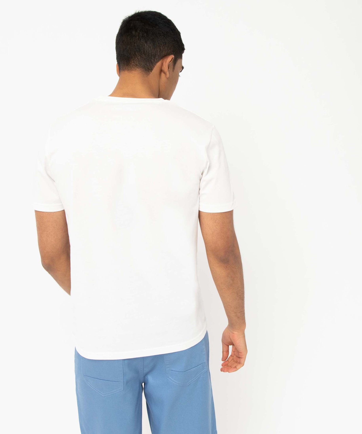 Tee-shirt homme à manches courtes à motif estival blanc | GEMO