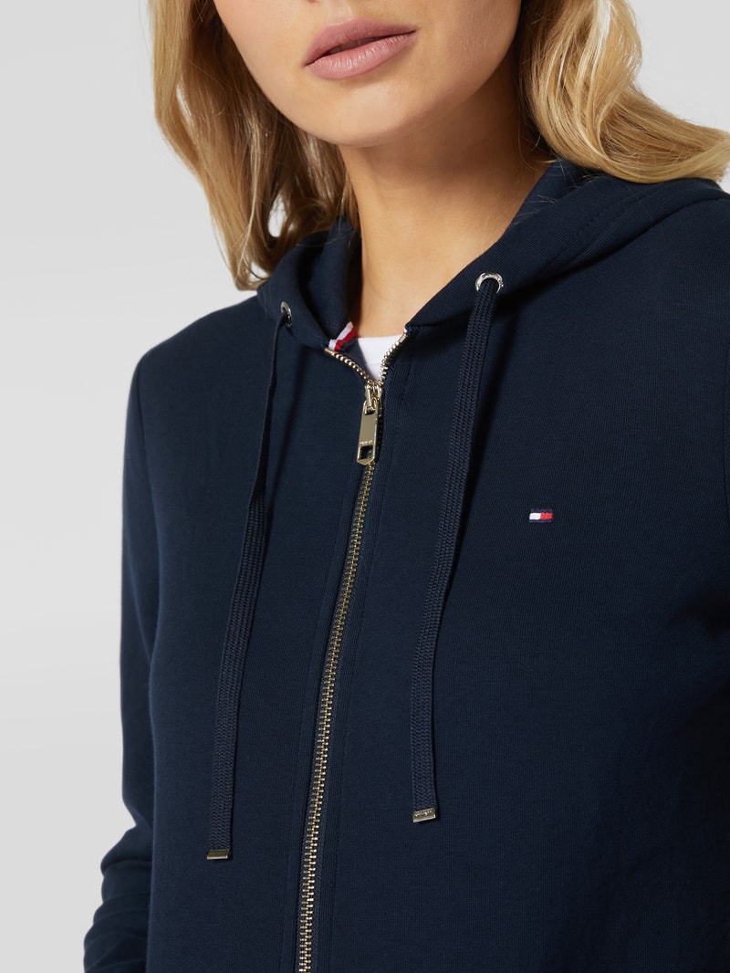 Sweatjacke mit Kapuze in dunkelblau