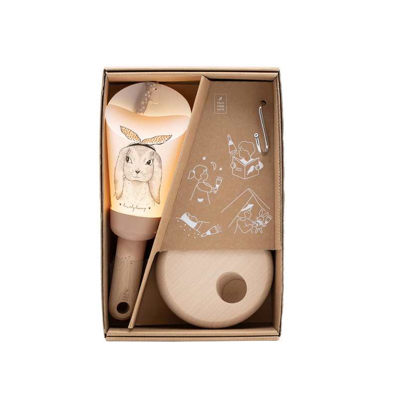 Coffret 5 en 1 Lampe Nomade Lapin So Sweet rose poudré Polochon and cie