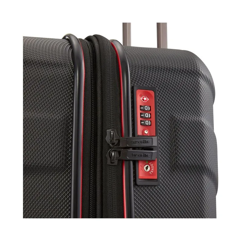 Travelite Trolley mit 4 Rollen 70cm M EXP Vector 79 Liter - Schwarz\/Rot