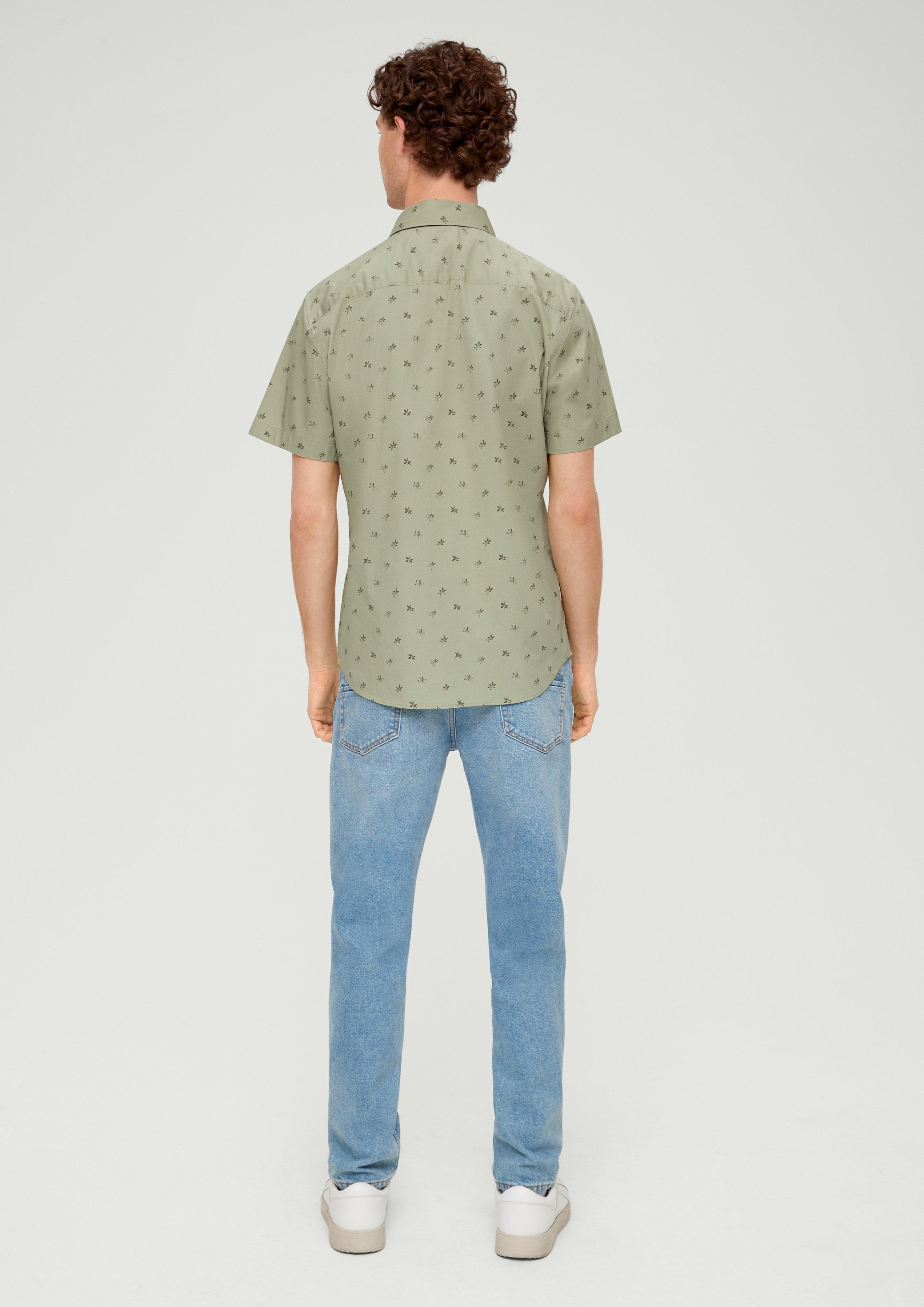 Slim: Kurzarmhemd aus Baumwollstretch  2130995-78A1