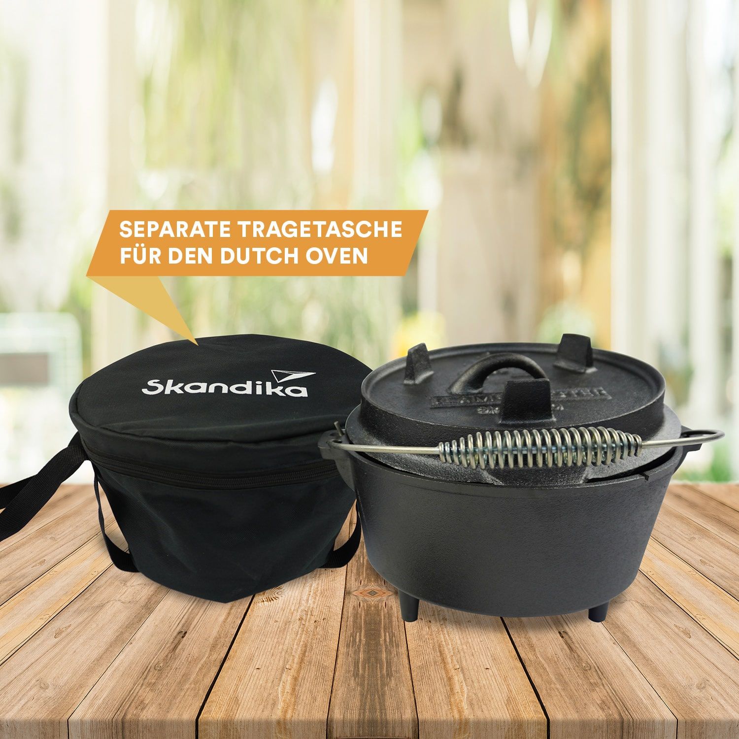 Skandika Dutch Oven Flame Master 5,1 Liter gusseiserne Pfanne