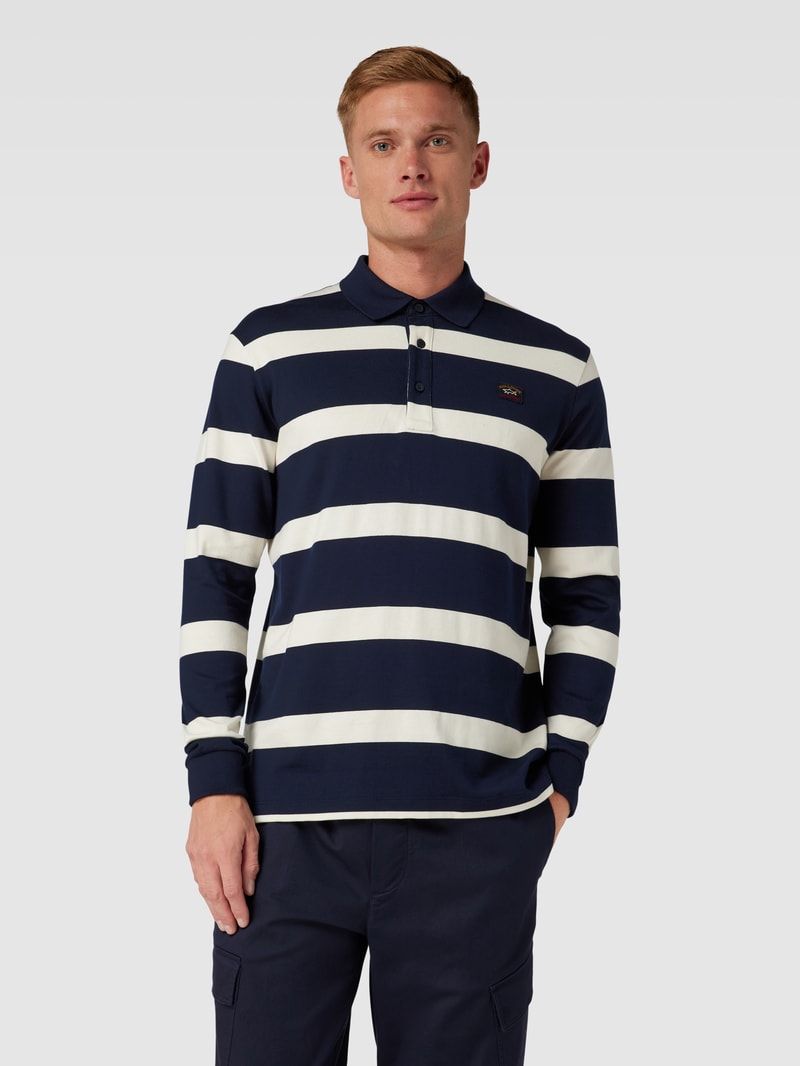 Poloshirt mit Blockstreifen in weiß