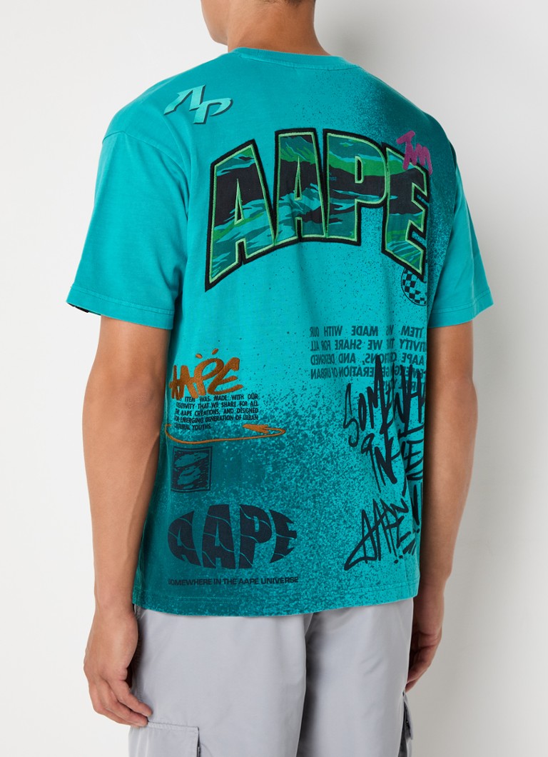 T-shirt Aape Fancy Hiphop con logo e stampa sul retro.