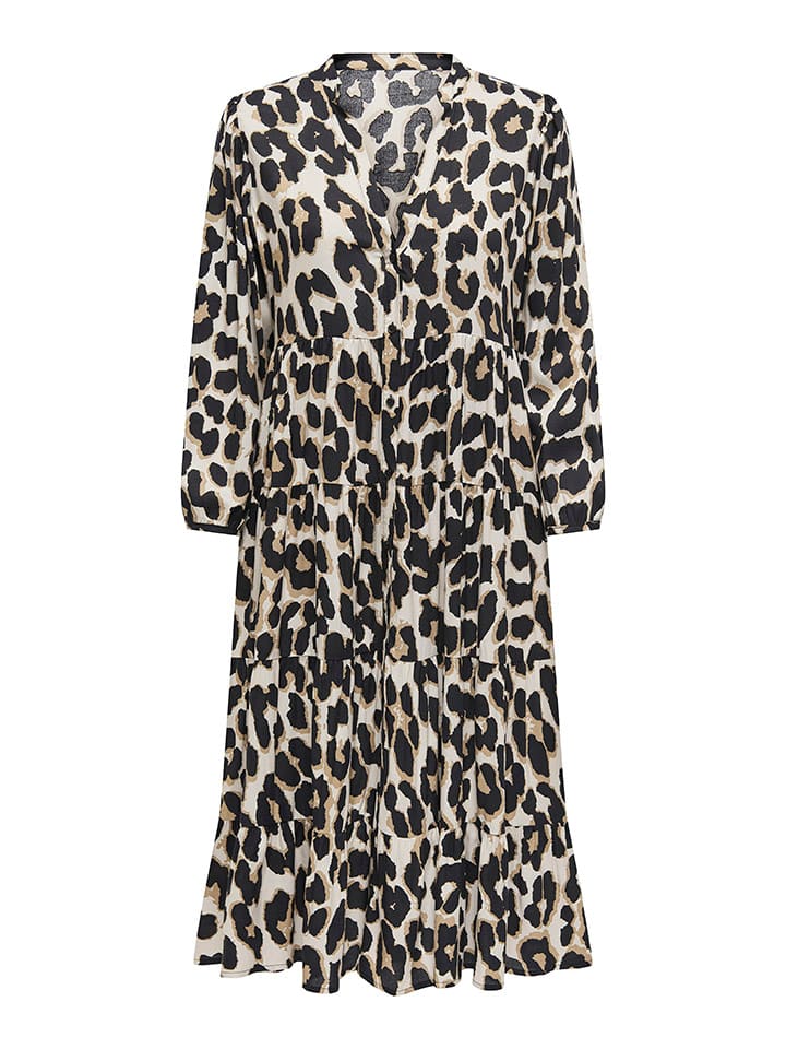 ONLY Kleid in Creme/ Schwarz/ Hellbraun günstig kaufen