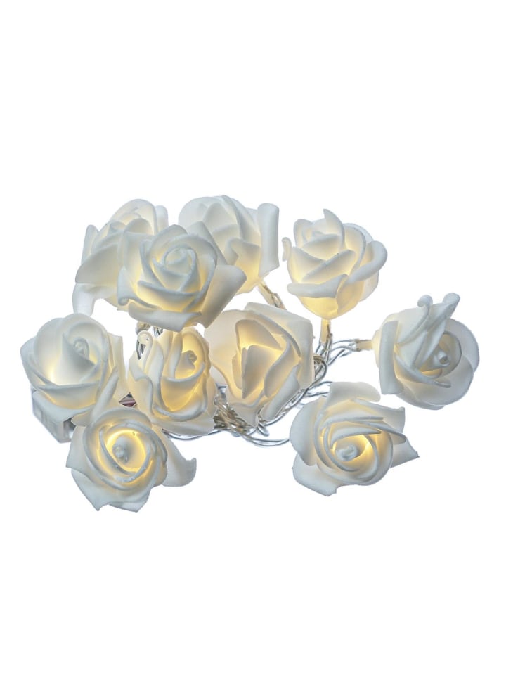 MARELIDA LED Lichterkette Mini Rosen 10 Blumen Batteriebetrieb L: 90cm in weiß günstig kaufen onesize