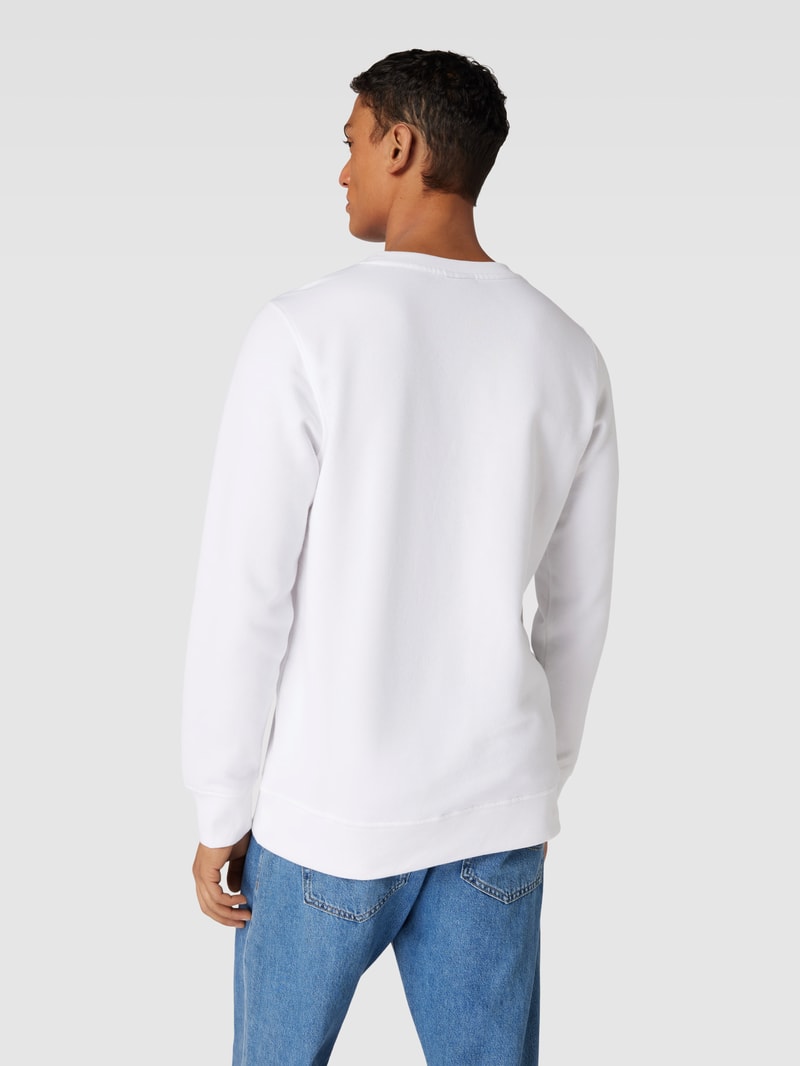Sweatshirt mit Label-Print Modell 'Bootia' in weiß