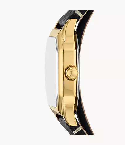 Fossil Uhr Harlow 3-Zeiger-Werk Leder schwarz