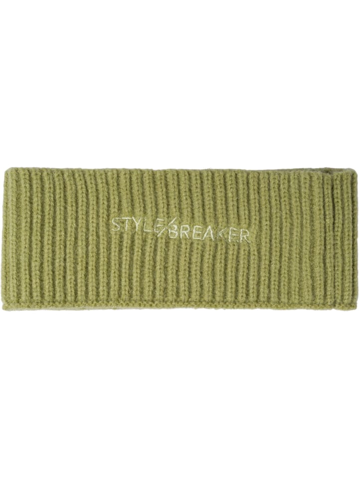 styleBREAKER Strick Stirnband mit Logo in Lindgrün günstig kaufen onesize