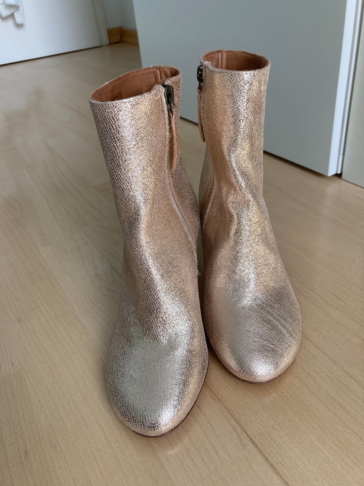 bisgaard Leder-Stiefeletten in Gold günstig kaufen 37