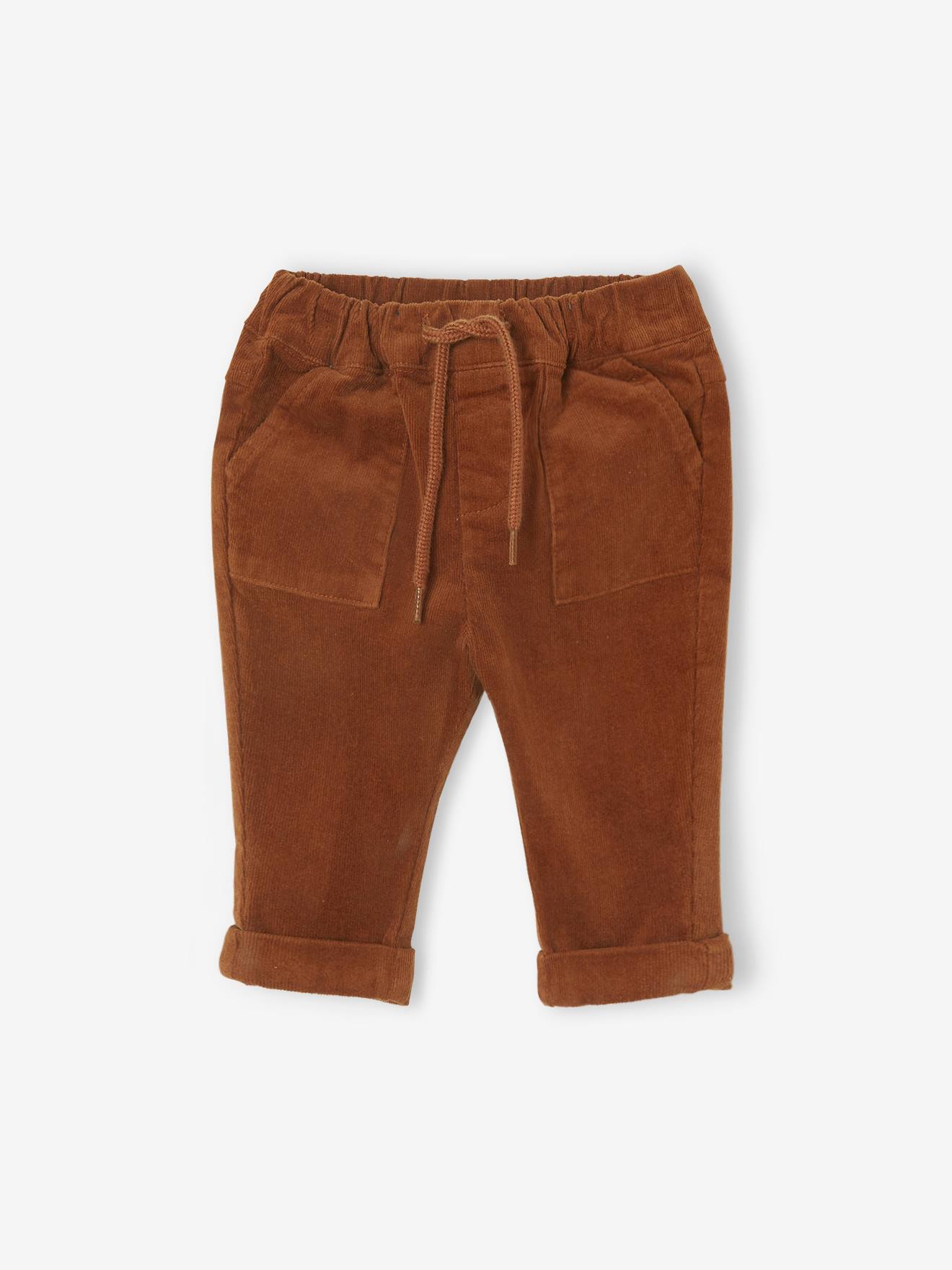 Pantalon en velours côtelé bébé noisette