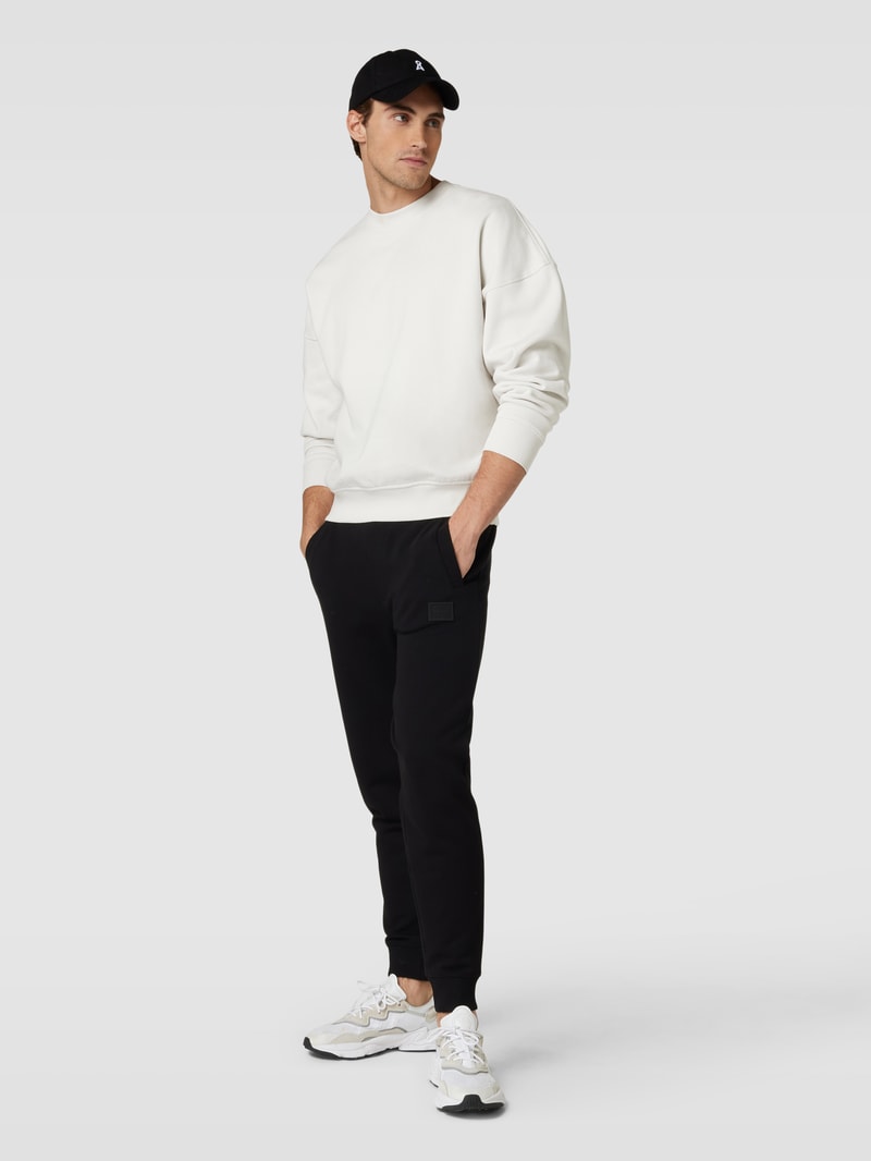Sweatshirt mit gerippten Abschlüssen in hellgrau