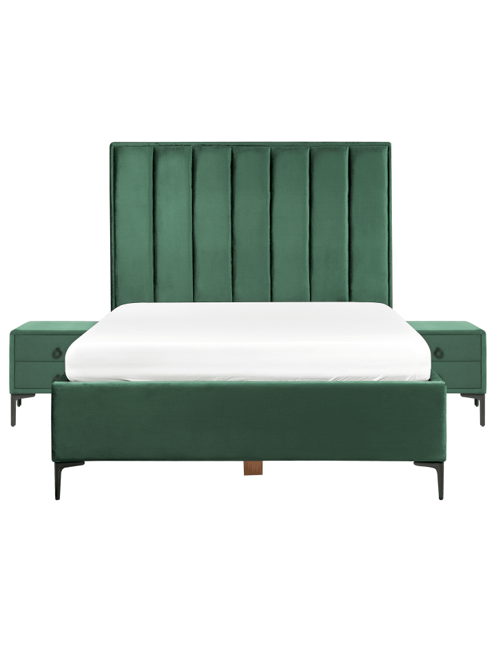 Beliani Schlafzimmer Set SEZANNE in Grün/Schwarz günstig kaufen onesize